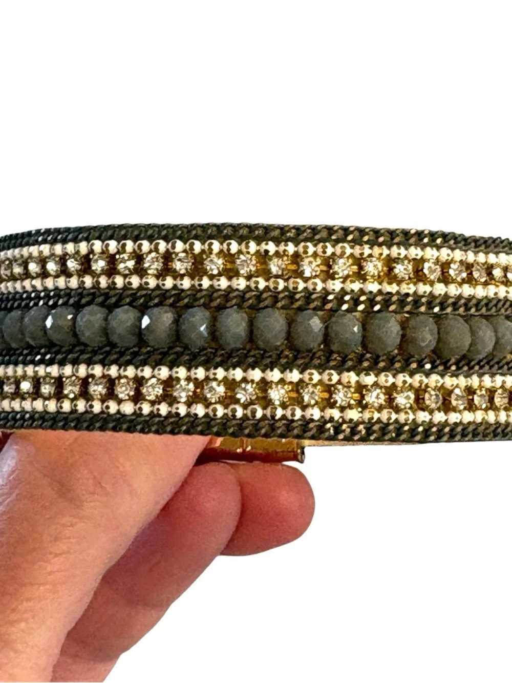Magnetic Beaded Rhinestone Multilayer Design Bracelet - Picture 2 of 9